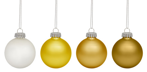 Set of christmas baubles isolated on white background