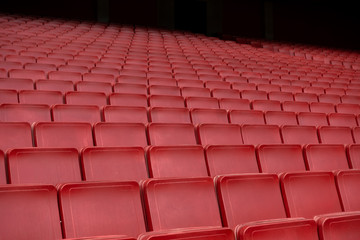 Red seat row in stadium