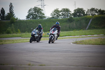 Race between two motorcycle athletes