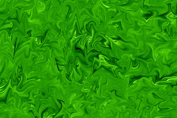 Liquify Abstract Pattern With UFO Green And Black Graphics Color Art Form. Digital Background With...