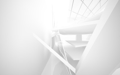 Abstract white interior of the future. 3D illustration and rendering
