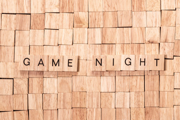 game night spelled out in wooden letters