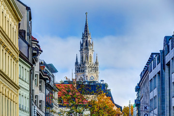 Fototapeta premium Old town hall Marienplatz in Munich Germany