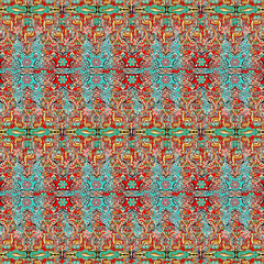 motif, modèle, floral, coloré, rouge, vert, bleu  chargé , conception, décoration, ornement, animaux, oriental, tapie, 