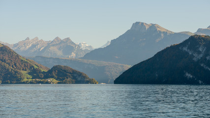 Mountain view on the lake of Luzern