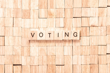 Voting spelled out in wooden letters