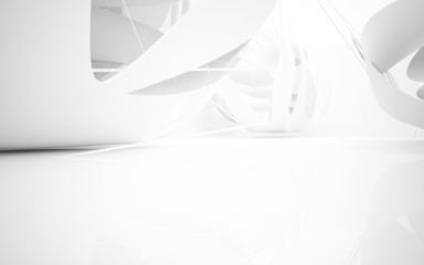 Fototapeta na wymiar White smooth abstract architectural background. 3D illustration and rendering