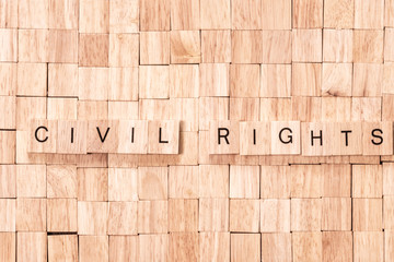 Civil Rights spelled out in wooden letters
