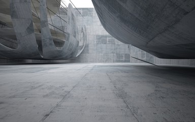 Empty dark abstract concrete smooth interior . Architectural background. 3D illustration and rendering