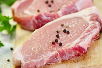 Raw meat with vegetables and spices