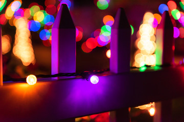 Christmas lights. Colorful lights. New Year Lights. Fantasy lights. 
