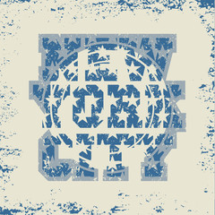 New York typography, design graphic, t-shirt printing man NYC