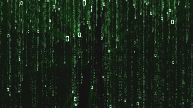 Binary rain, streams of green numbers, 4K abstract background, matrix effect.  
