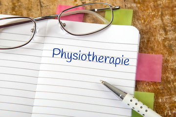 Eintrag im Notizbuch: Physiotherapie
