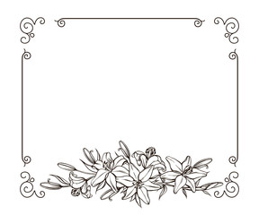 Vector floral frame with copy space