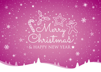 Fototapeta na wymiar Christmas card with with glossy snowflakes. Vector.