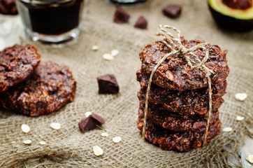 vegan avocado cashew butter oats chocolate cookies