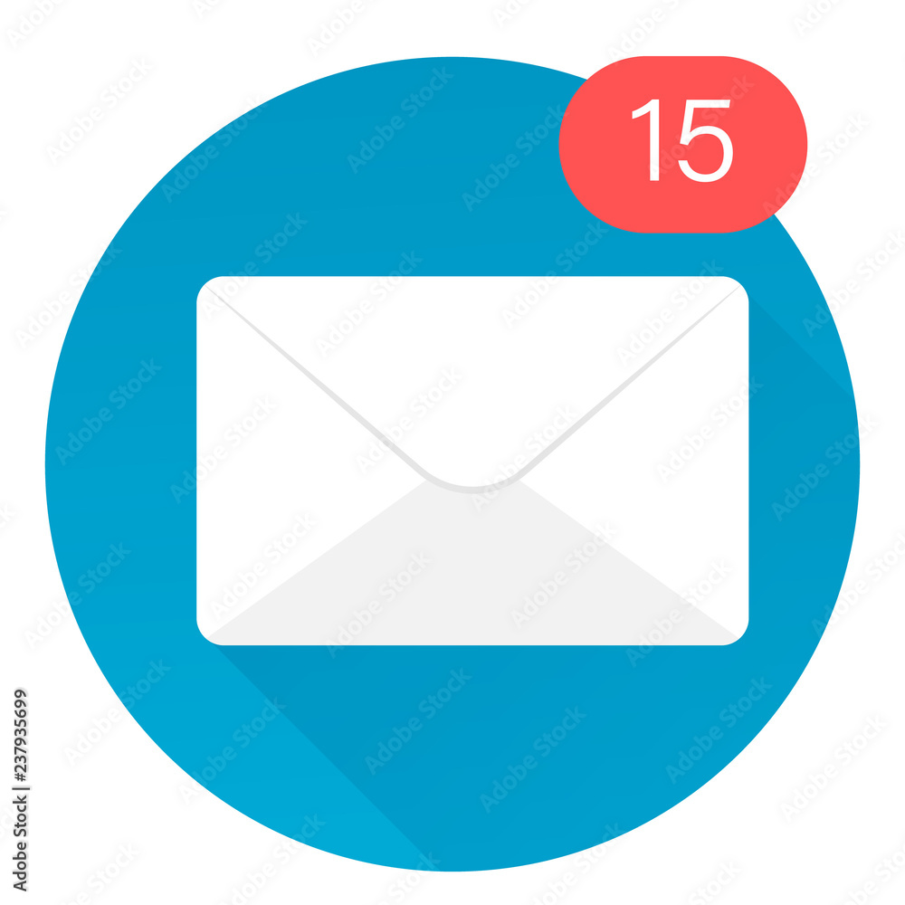 Poster email icon. mail icon. envelope. new incoming messages icon with notification. envelope with incomin
