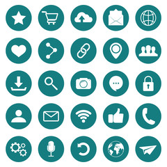 SOCIAL ICON. Web icons. Popular round social media icons. Simple set of vector icons