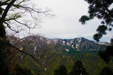 Tateyama mountains in Toyama, Japan. Toyama is one of the important cities in Japan for cultures and business markets.