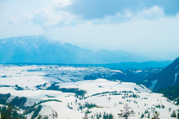 Tateyama mountains in Toyama, Japan. Toyama is one of the important cities in Japan for cultures and business markets.