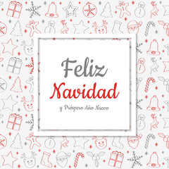 Feliz Navidad - translated from spanish as Merry Christmas. Vector