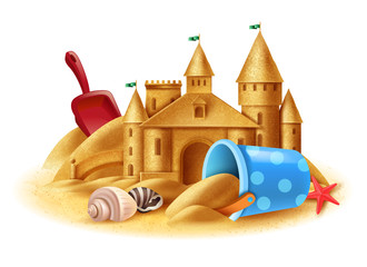Sand Castle Realistic Background