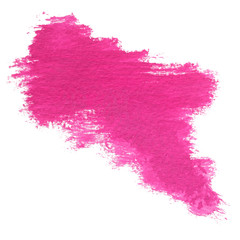 Abstract watercolor of pink color. Handmade stain. Isolated watercolor illustration for decoration