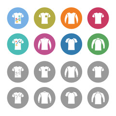 Sweater, sweatshirt, t-shirt icon set