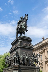 Fototapeta premium Equestrian statue of Frederick the Great on Unter den Linden street in Berlin, Germany