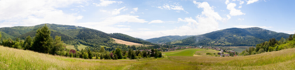 Fototapeta na wymiar Mountain landscape near Zywiec