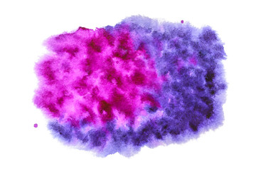 Abstract watercolor of purple color. Handmade stain. Isolated watercolor illustration for decoration