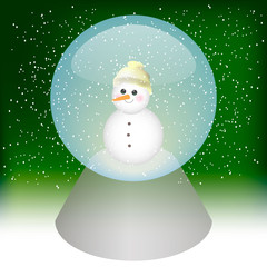 Cute snowman vector illustration. Christmas backround