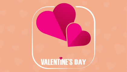 Valentines Day Abstract Vector Greeting Card Background