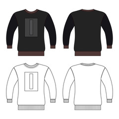 T shirt man template (front, back views)