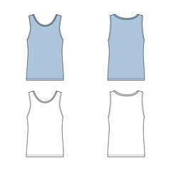 Singlet man template (front, back views)