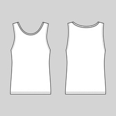 Singlet man template (front, back views)