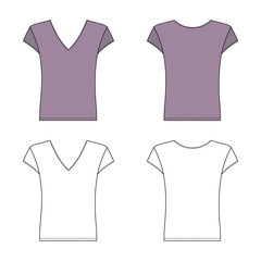 T shirt man template (front, back views)