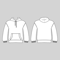 Hoodie man template (front, back views)