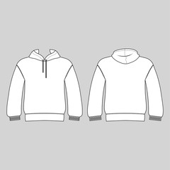 Hoodie man template (front, back views)