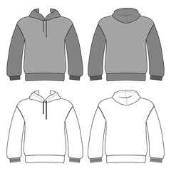 Hoodie man template (front, back views)