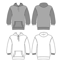 Hoodie man template (front, back views)