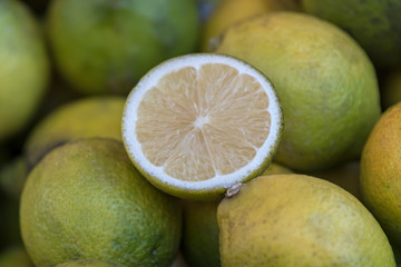 ripe and fresh yellow lemon