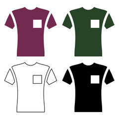 Short sleeve pocket t-shirt icon