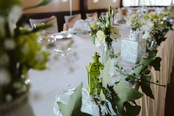 Decoration for celebrations. Beautiful details. Flower decoration.