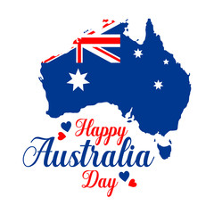 Obraz na płótnie Canvas Vector poster on white background. Happy Australia Day. Cute funny koala. Template for print, design