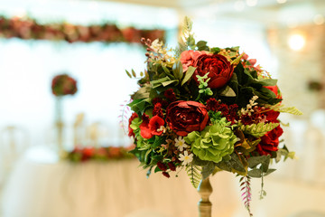 Decoration for celebrations. Beautiful details. Flower decoration.