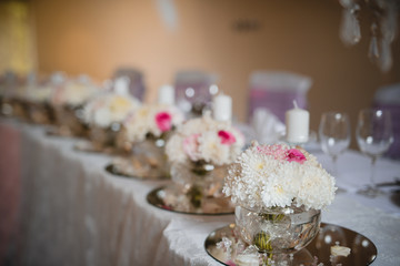 Decoration for celebrations. Beautiful details. Flower decoration.