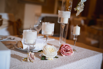 Decoration for celebrations. Beautiful details. Flower decoration.