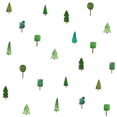 watercolor forest simple minimalistic seamless pattern design for wrapping paper